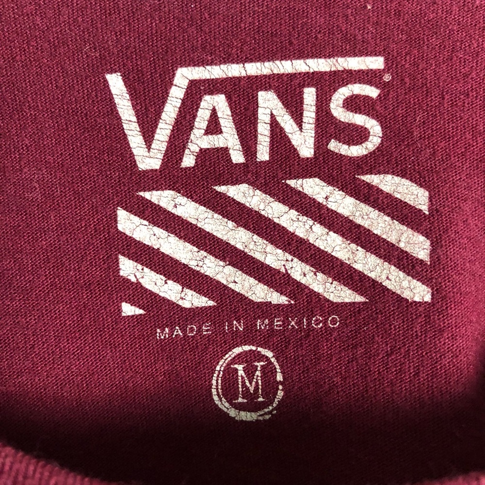 Vans Burgundy Fitted Ladies T-Shirt - Picture 3 of 3